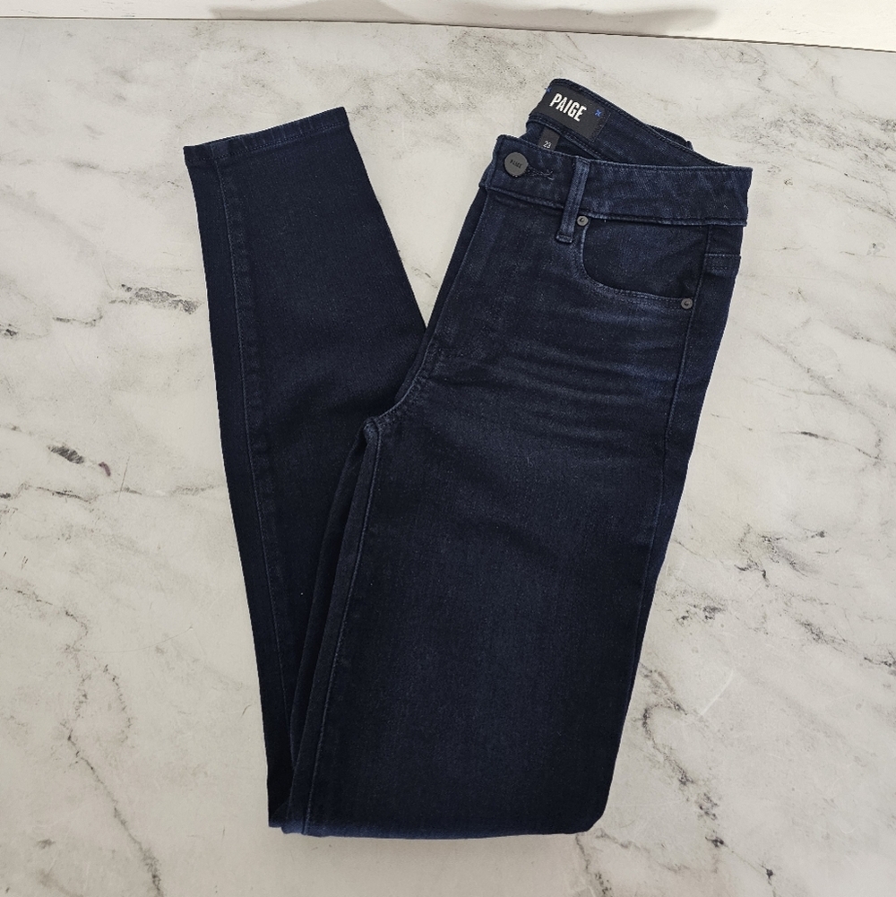 PAIGE Hoxton Ankle Midnight Blue High Rise Skinny Jeans 23 NWT - Picture 4 of 9